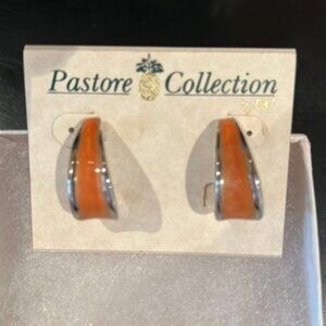 Orange & Silver Earrings